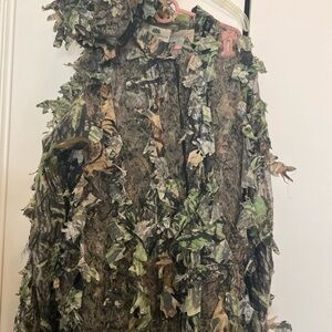 Vintage Mossy Oak Underbrush Camouflage Jacket pant hood set small/medium hunt